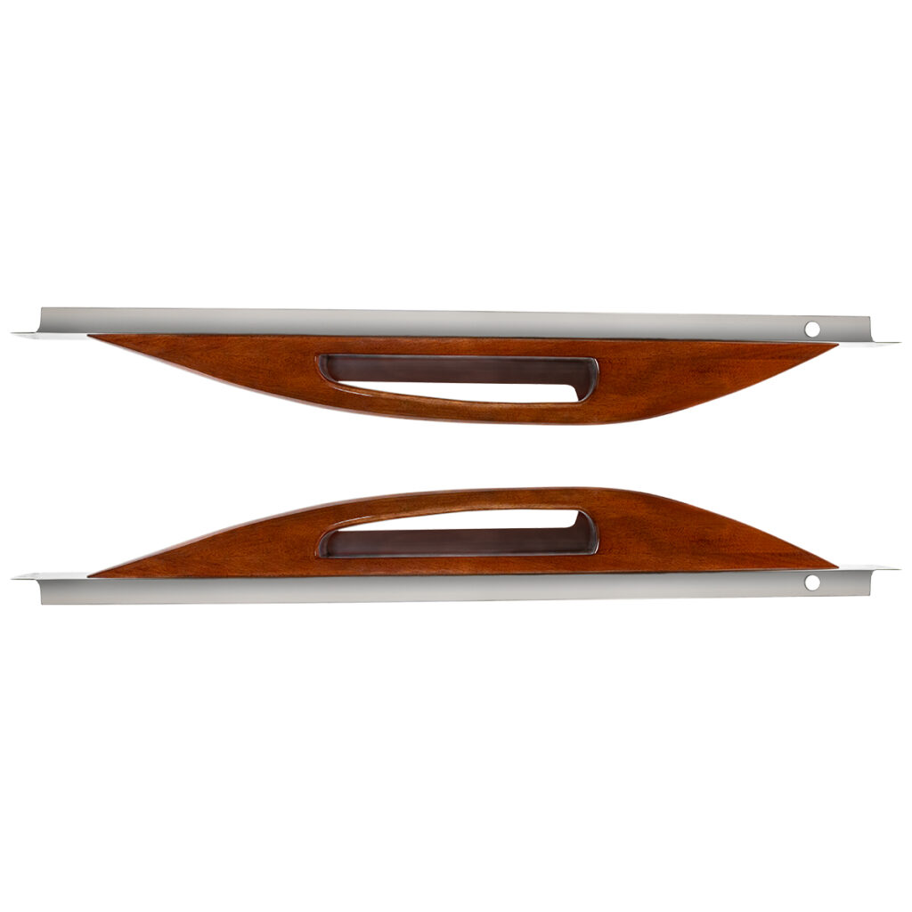 Wood Armrest With SS Window Sill Mounting Plate For 2003-2005 Peterbilt 88070