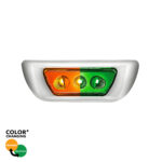 3 LED Double Fury Cab Light For 2013-2021 Kenworth T680 & 2012-2021 Peterbilt 579-Amber & Green LED 36143