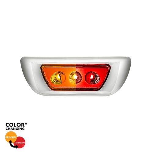 3 LED Double Fury Cab Light For 2013-2021 Kenworth T680 & 2012-2021 Peterbilt 579-Amber & Red LED 36145