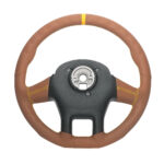 18" YourGrip GT PRO Leather Steering Wheel For 2012-2021 Peterbilt 579 & 2013-2021 Kenworth T680-Brown - Image 3