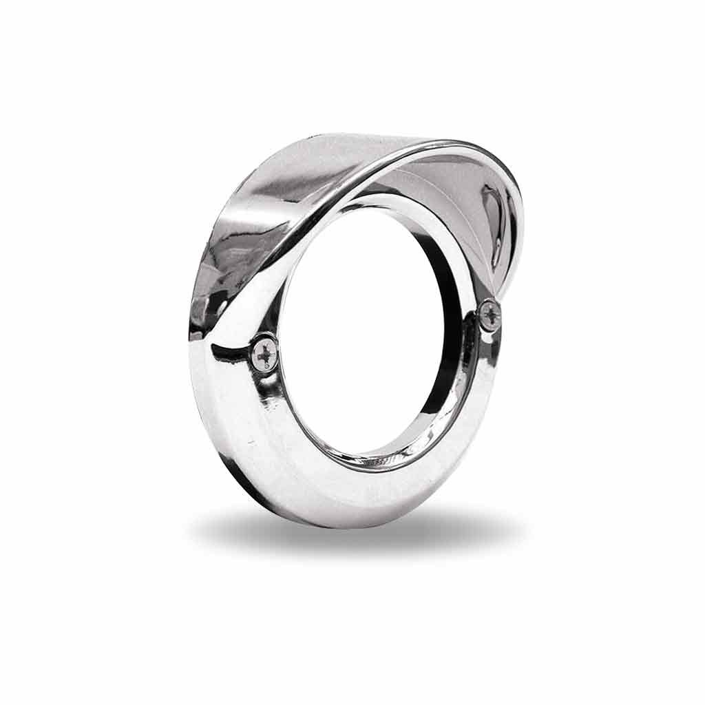 2" Round Light Bezel with Visor - Screw On | Chrome ABS Plastic-TBEZ-2CH2