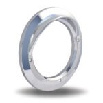 4" Screw On Round Bezel with Visor & Lip - Chrome ABS Plastic-TBEZ-4CH