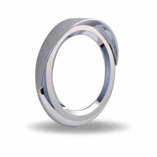 4" Round Light Bezel with Visor - Twist On | Chrome ABS Plastic-TBEZ-4CH5
