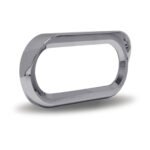 6" Oval Light Bezel with Visor - Screw On | Chrome ABS Plastic-TBEZ-OBCH2