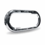 6" Oval Light Bezel - Screw On | Chrome ABS Plastic-TBEZ-OBCH3