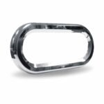 6" Oval Light Bezel - Twist On | Chrome ABS Plastic-TBEZ-OBCH4
