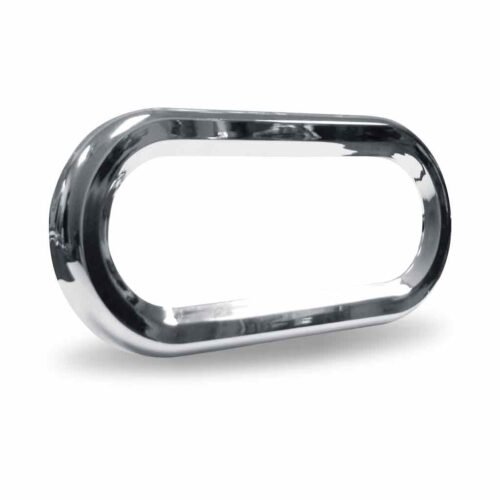 6" Oval Light Bezel - Twist On | Chrome ABS Plastic-TBEZ-OBCH4