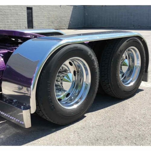 142" 'The Boss' Smooth Straight Drop full Fenders - 14 Gauge | Mirror Shine Stainless Steel-TFEN-F10
