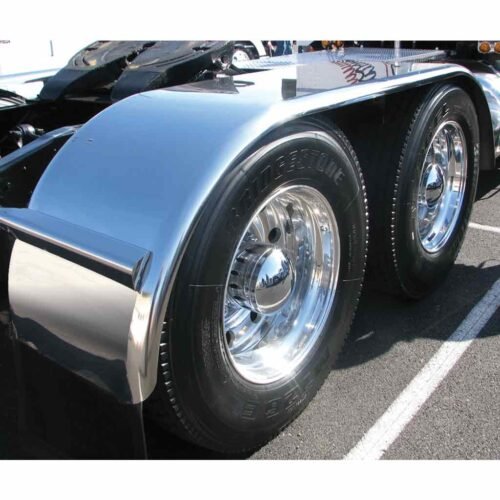 132" Smooth Full Fenders - 14 Gauge | Mirror Shine Stainless Steel-TFEN-F11
