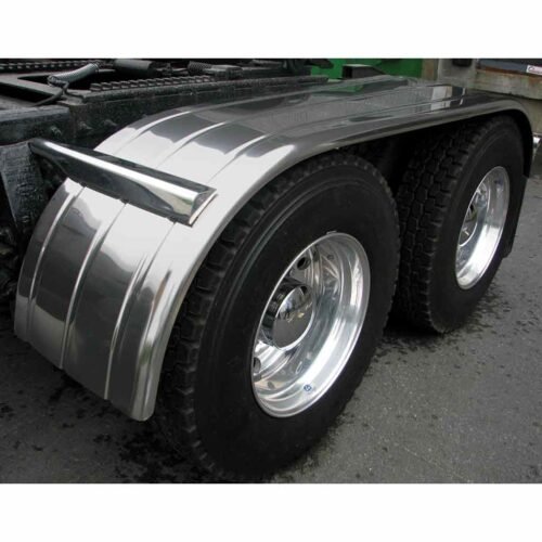 120" 3 Ribbed Full Fenders - 16 Gauge | Mirror Shine Stainless Steel-TFEN-F17