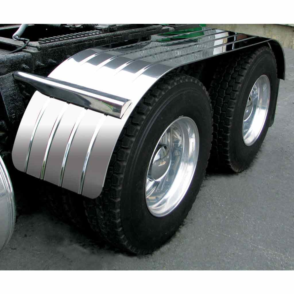 120" 4 Ribbed Full Fenders - 16 Gauge | Mirror Shine Stainless Steel-TFEN-F21