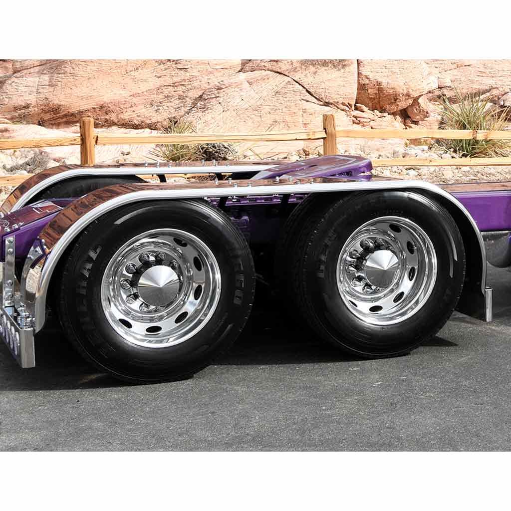 TFEN-F33_TRUCK2 142" 'The Boss' Smooth Straight Drop full Fenders - 14 Gauge | Mirror Shine Stainless Steel - Image 2