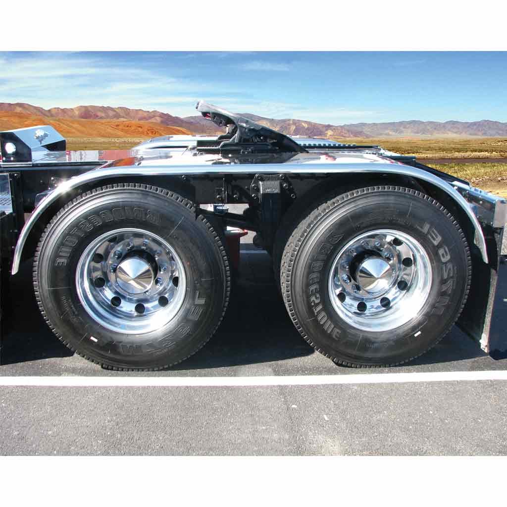 TFEN-F34_TRUCK2 132" Smooth Low Profile Full Fenders - 14 Gauge | Mirror Shine Stainless Steel - Image 2