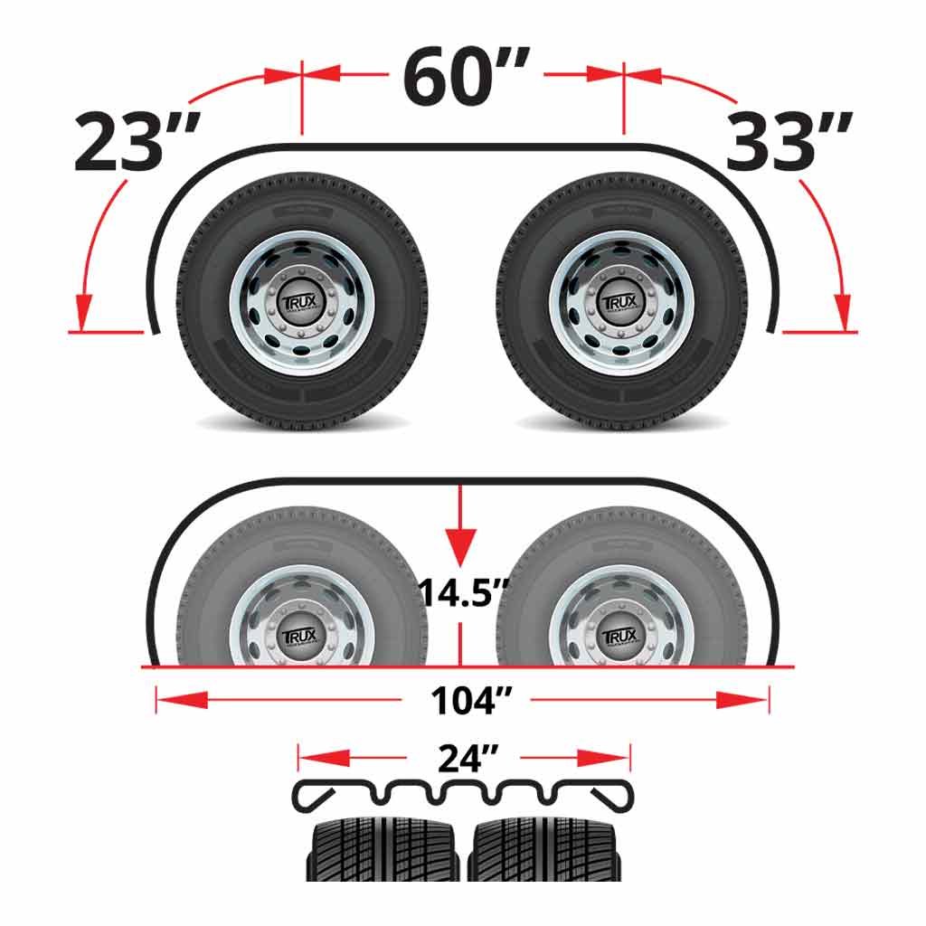 TFEN-F37_TECH 116" 4 Ribbed Full Fenders - 16 Gauge | Mirror Shine Stainless Steel - Image 2