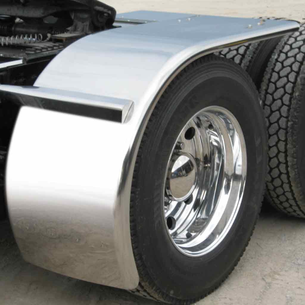 80" Rollin' Lo Smooth Half Fenders - 16 Gauge | Mirror Shine Stainless Steel-TFEN-H10