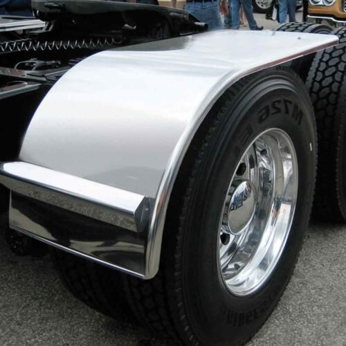 66" Smooth Half Fenders - 16 Gauge | Mirror Shine Stainless Steel-TFEN-H13