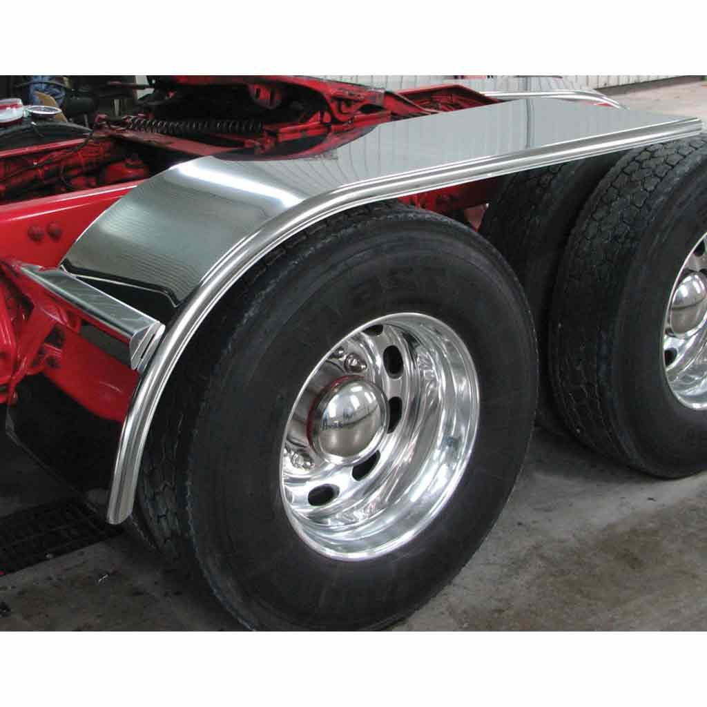 80" Smooth Half Fenders with Flange - 16 Gauge | Mirror Shine Stainless Steel-TFEN-H14