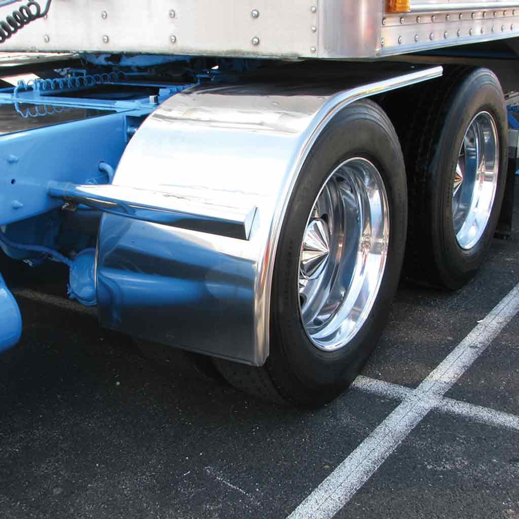 72" Smooth Long Front Half Fenders - 16 Gauge | Mirror Shine Stainless Steel-TFEN-H16