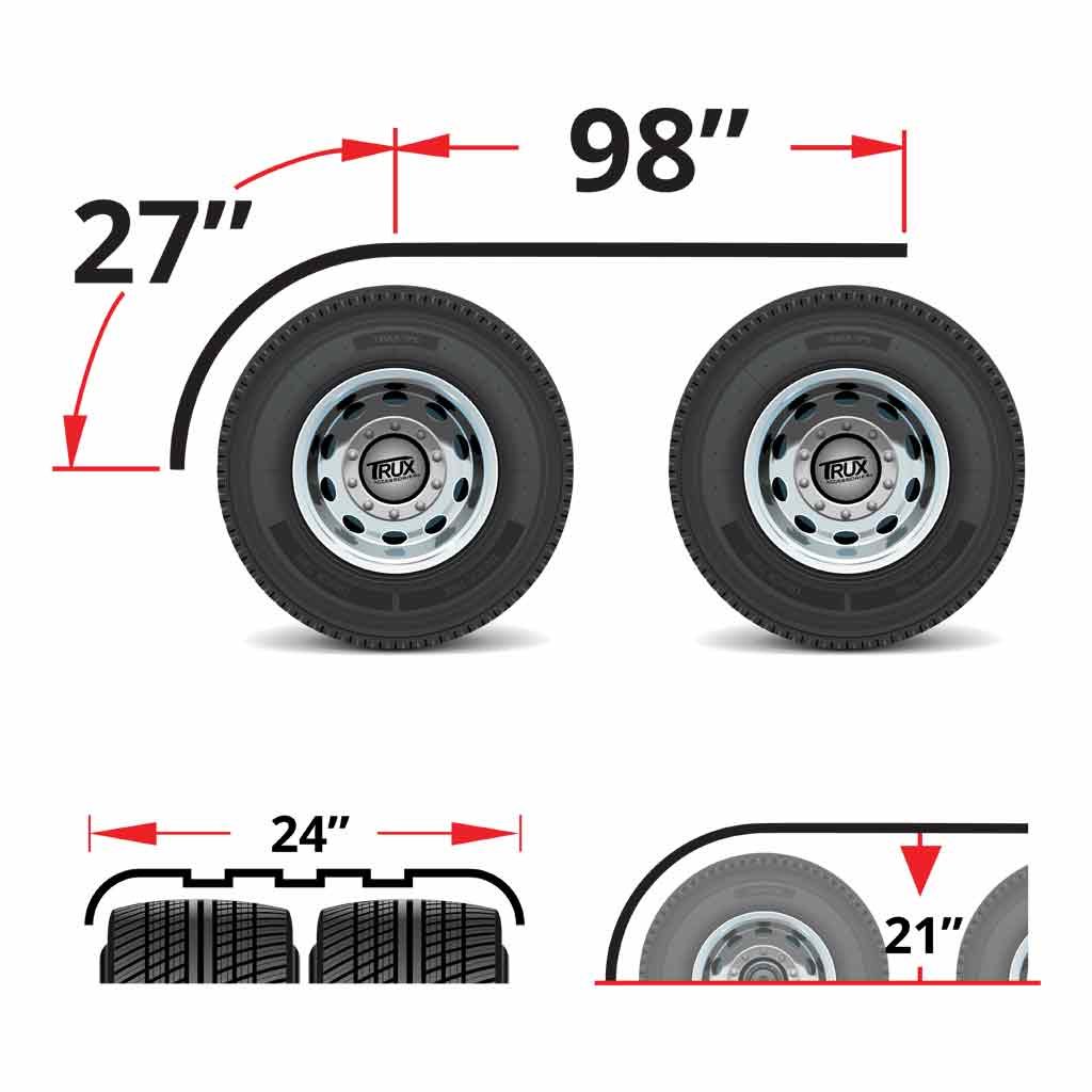 TFEN-H24_TECH 125" 3 Ribbed Half Fenders - 16 Gauge | Mirror Shine Stainless Steel - Image 3