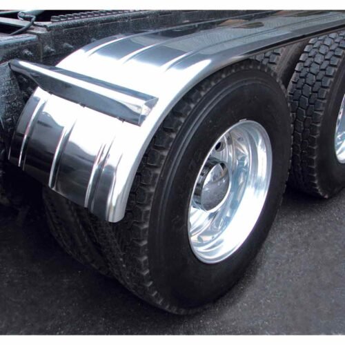 125" 3 Ribbed Half Fenders - 16 Gauge | Mirror Shine Stainless Steel-TFEN-H24