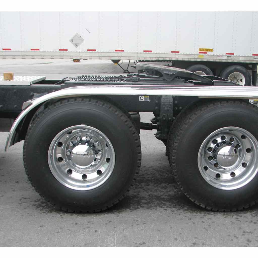 TFEN-H24_TRUCK2 125" 3 Ribbed Half Fenders - 16 Gauge | Mirror Shine Stainless Steel - Image 2