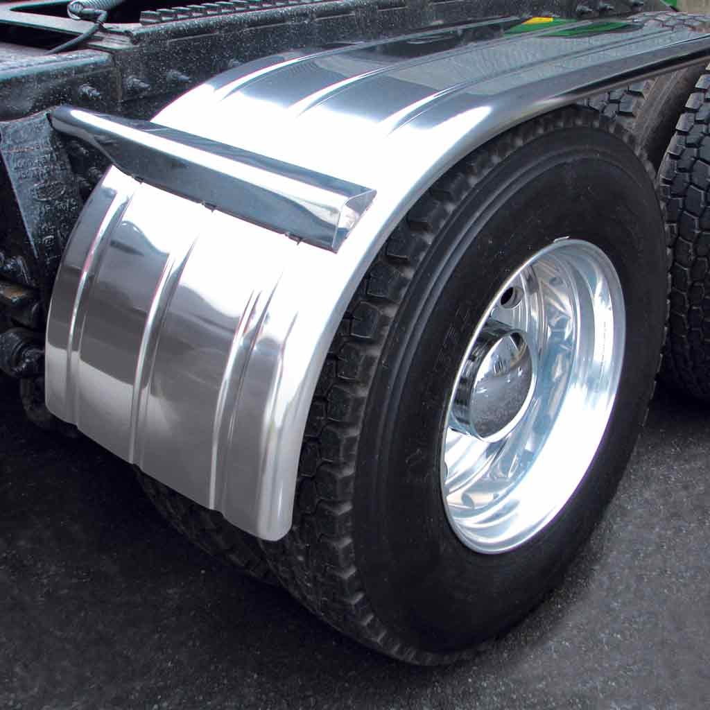 60" 3 Ribbed Half Fenders - 16 Gauge | Mirror Shine Stainless Steel-TFEN-H27