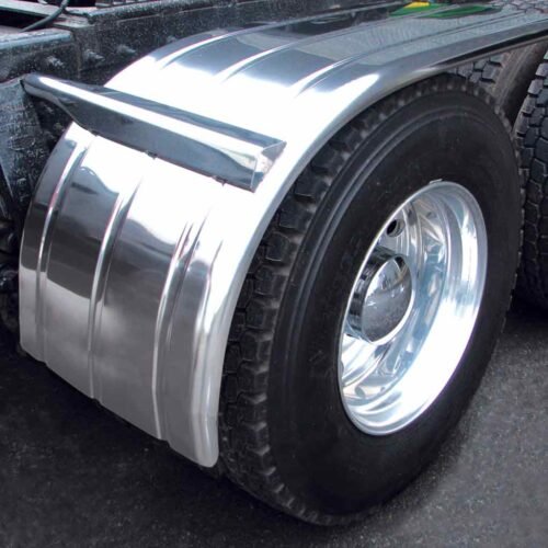72" 3 Ribbed Half Fenders - 16 Gauge | Mirror Shine Stainless Steel-TFEN-H31