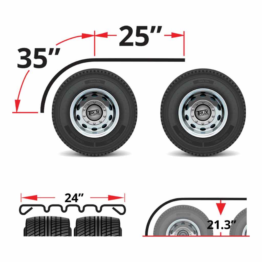 TFEN-H32_TECH 60" 4 Ribbed Half Fenders - 16 Gauge | Mirror Shine Stainless Steel - Image 3