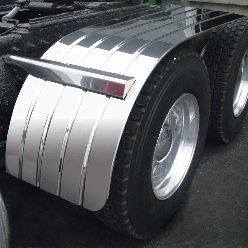 60" 4 Ribbed Half Fenders - 16 Gauge | Mirror Shine Stainless Steel-TFEN-H32