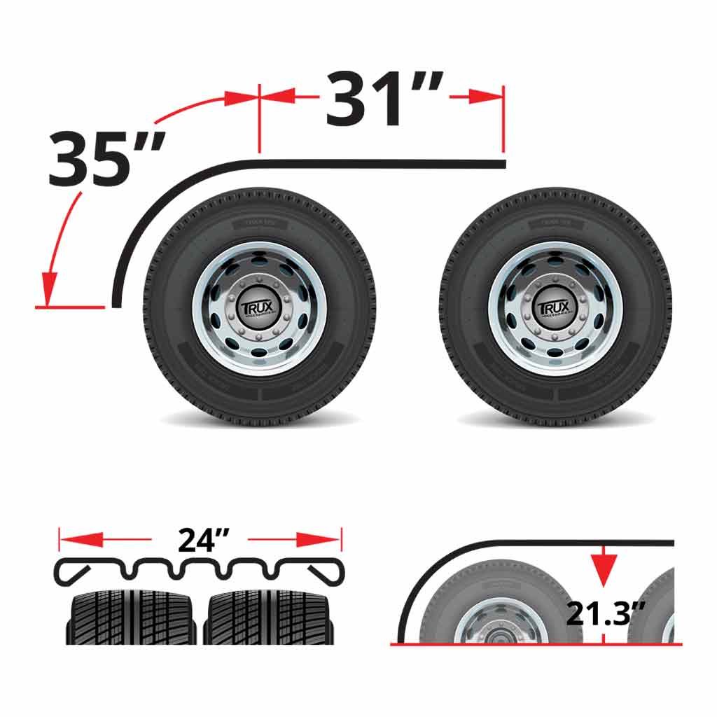 TFEN-H35_TECH 66" 4 Ribbed Half Fenders - 16 Gauge | Galvanized Steel - Image 3