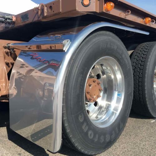 80" Smooth Straight Drop Half Fenders - 14 Gauge | Mirror Shine Stainless Steel-TFEN-H57