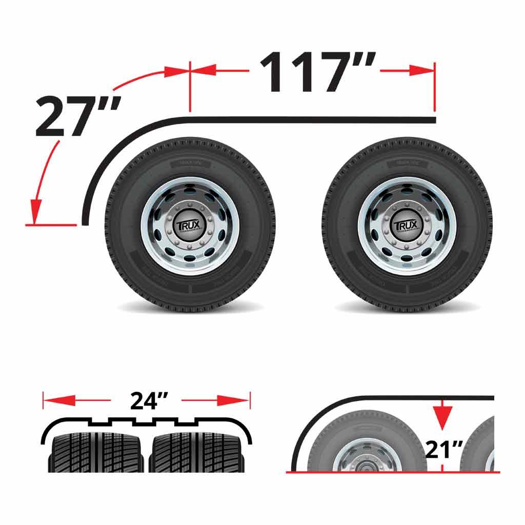 TFEN-H63_TECH 144" 3 Ribbed Half Fenders - 16 Gauge | Mirror Shine Stainless Steel - Image 3