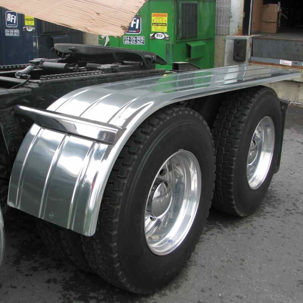 144" 3 Ribbed Half Fenders - 16 Gauge | Mirror Shine Stainless Steel-TFEN-H63