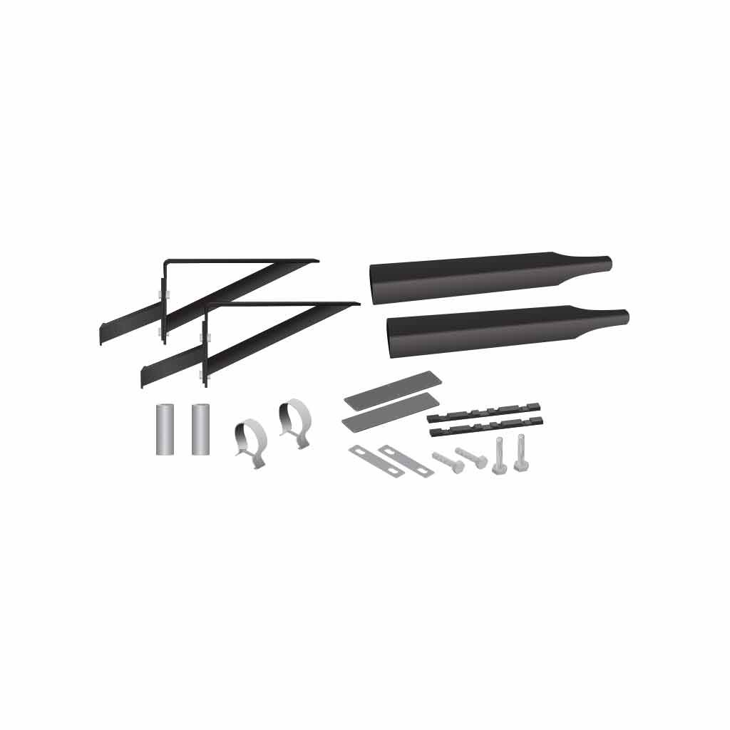 Smoke & Mirror Half Fender Mounting Kit - Adjustable Fender Brackets - Black | 14 Gauge-TFEN-HKITSMB