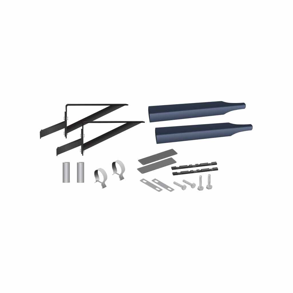 Smoke & Mirror Half Fender Mounting Kit - Adjustable Fender Brackets - Blue | 14 Gauge-TFEN-HKITSMBL
