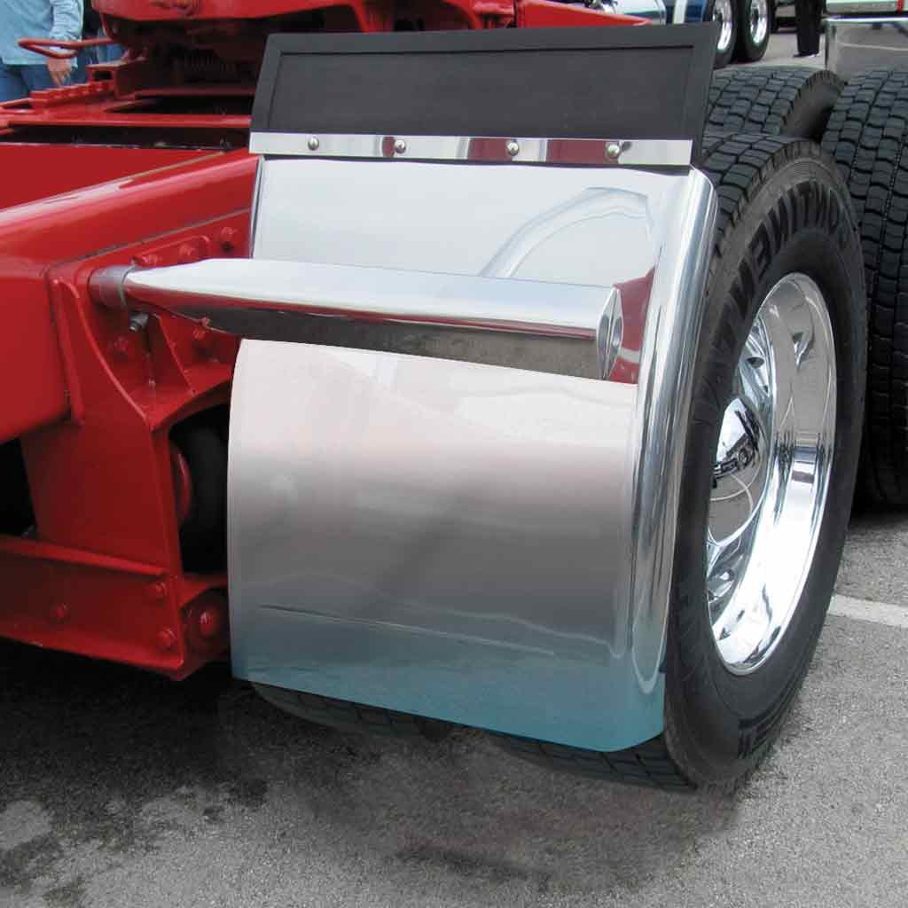 27" Quarter Fender Kit with Triangle Mounts - 16 Gauge | Mirror Shine Stainless Steel-TFEN-Q11