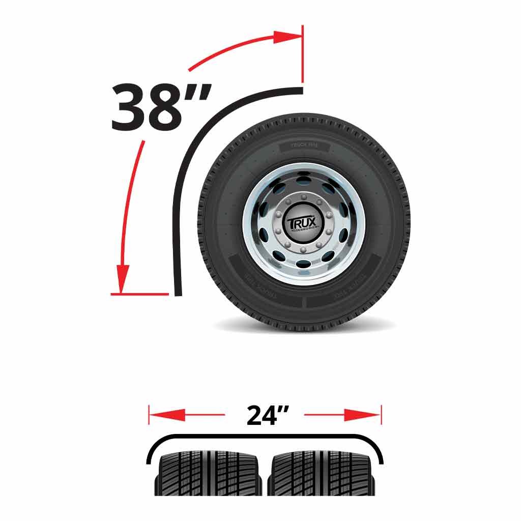 TFEN-Q21_TECH 38" Low Rider Quarter Fender Kit with Triangle Mounts - 14 Gauge | Mirror Shine Stainless Steel - Image 3