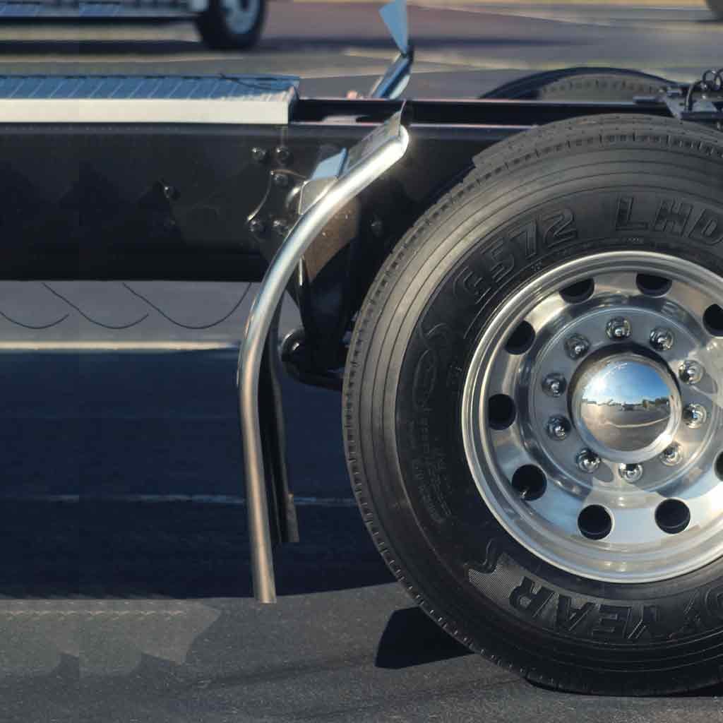 TFEN-Q21_TRUCK2 38" Low Rider Quarter Fender Kit with Triangle Mounts - 14 Gauge | Mirror Shine Stainless Steel - Image 2