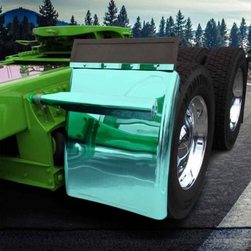 31" Smoke & Mirror Triangle Mount Long Straight Drop Quarter Fender Kit – Green | 16 Gauge-TFEN-Q31GR