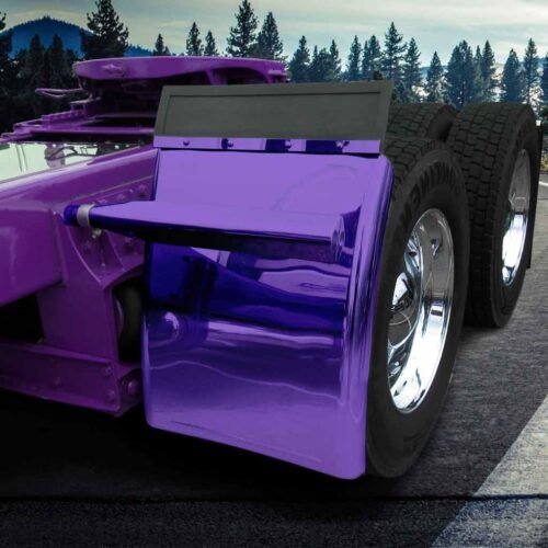 31" Smoke & Mirror Triangle Mount Long Straight Drop Quarter Fender Kit – Purple | 16 Gauge-TFEN-Q31P