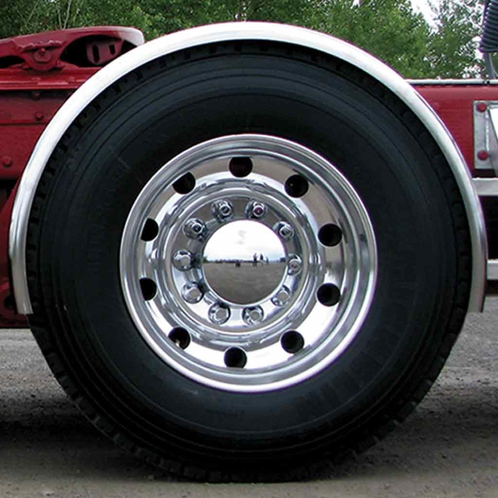 TFEN-S11_TRUCK2 91" Low Rider Smooth Curved Drop Single Axle Fenders - 14 Gauge | Mirror Shine Stainless Steel - Image 2