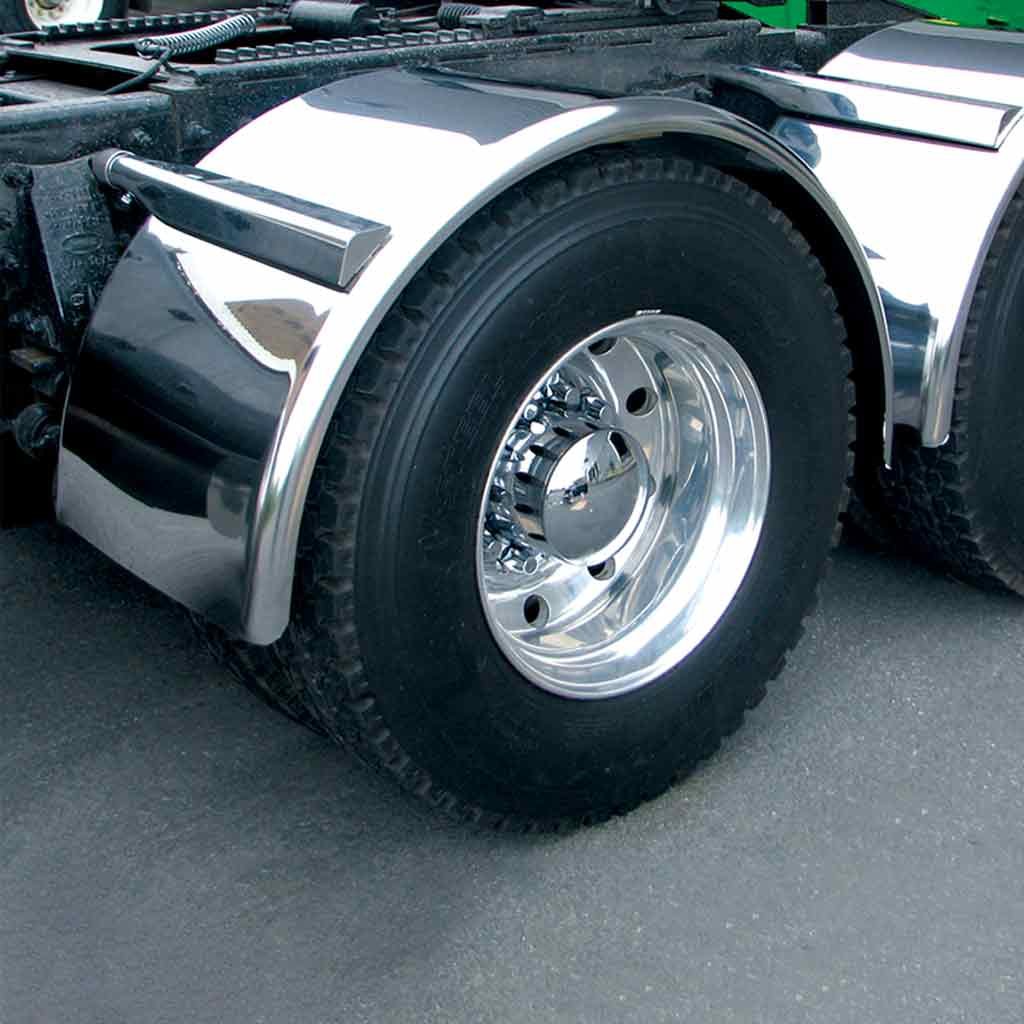 80" Smooth Single Axle Fenders - 16 Gauge | Mirror Shine Stainless Steel-TFEN-S13