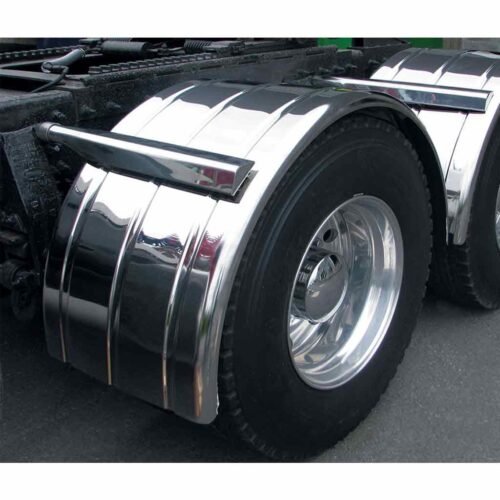 80" 3 Ribbed Single Axle Fenders - 16 Gauge | Mirror Shine Stainless Steel-TFEN-S14