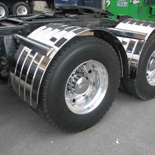 80" 4 Ribbed Single Axle Fenders - 16 Gauge | Mirror Shine Stainless Steel-TFEN-S22