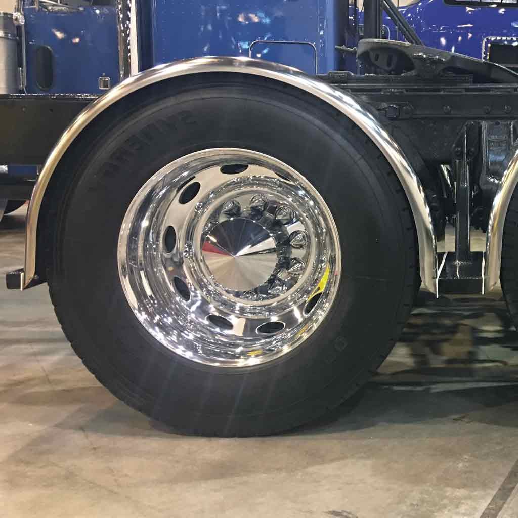 TFEN-S33_TRUCK2 80" Smooth Low Profile Single Axle Fenders - 16 Gauge | Mirror Shine Stainless Steel - Image 2