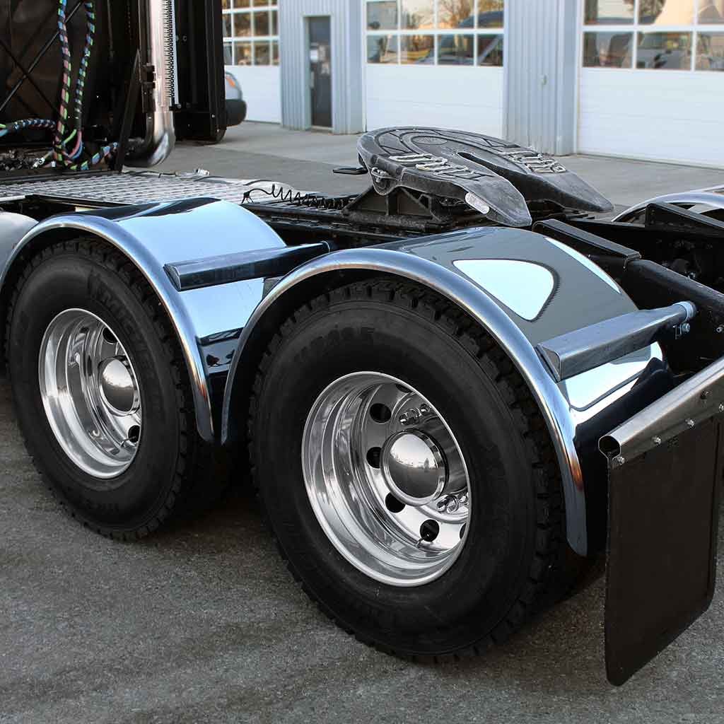 80″ Smoke & Mirror Smooth Single Axle Fenders with Flange – Blue | 14 Gauge-TFEN-S47BL