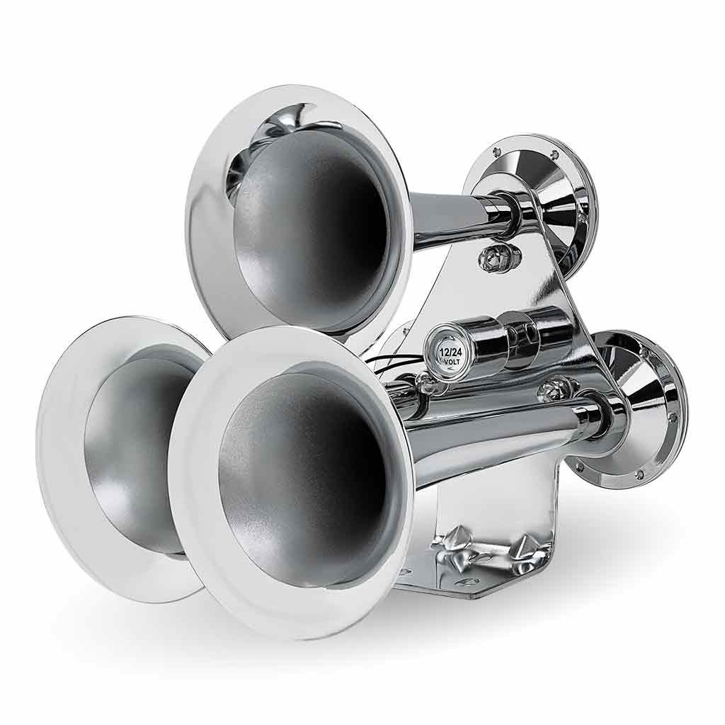 THORN-1 3 Bell Air Powered Train Horn - 130-135 Decibels | Chrome Plated Zinc Alloy - Image 2