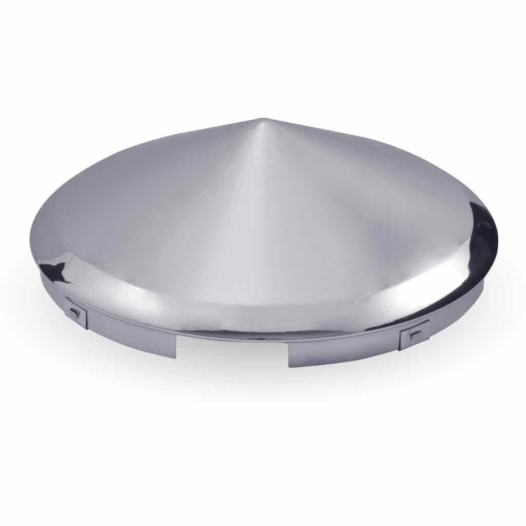 4 Notch Pointed Front Hubcap - Chrome Metal-THUB-4NP