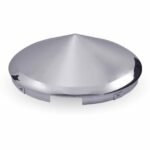 5 Notch Pointed Front Hubcap - Chrome Metal-THUB-5NP