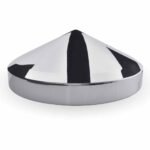 8 1/4" I.D Pointed Rear Hubcap - Chrome Metal-THUB-834P